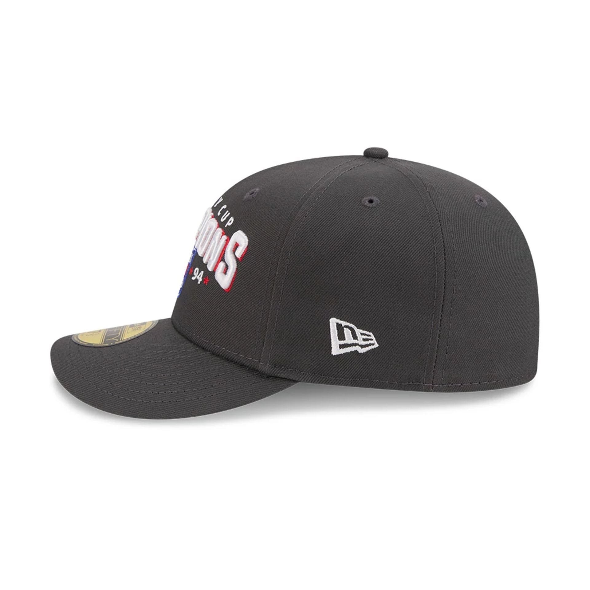 Pictured is this NHL Stanley Cup Champions New York Rangers 59FIFTY Fitted cap in dark grey. 6