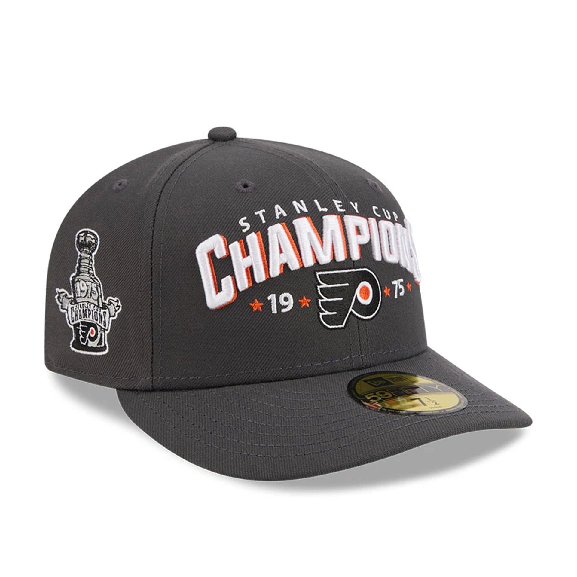 Pictured is this NHL Stanley Cup Champions Philadelphia Flyers 59FIFTY Fitted cap in dark grey. 1