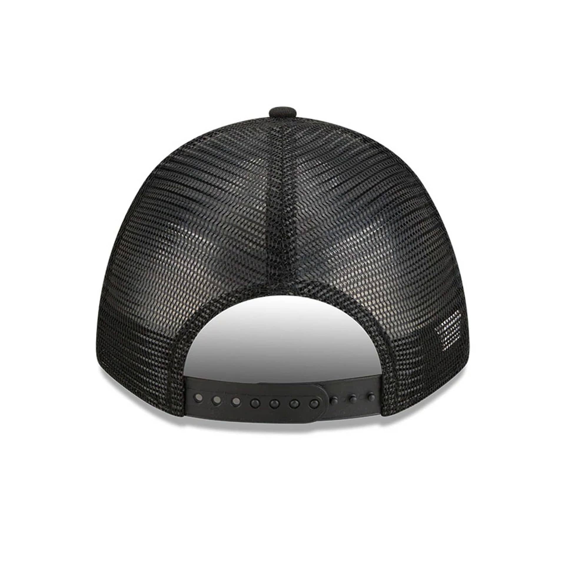 Pictured is this NHL Stanley Cup Champions New York Rangers 9FORTY M-Crown A-Frame Trucker Adjustable cap in black. 7