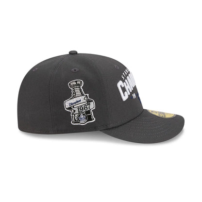 Pictured is this NHL Stanley Cup Champions Toronto Maple Leafs 59FIFTY Fitted cap in dark grey. 5