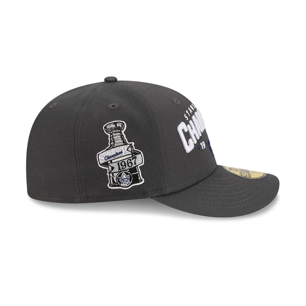 Pictured is this NHL Stanley Cup Champions Toronto Maple Leafs 59FIFTY Fitted cap in dark grey. 5