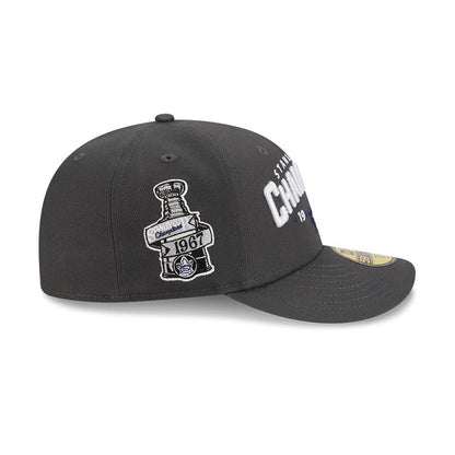 Pictured is this NHL Stanley Cup Champions Toronto Maple Leafs 59FIFTY Fitted cap in dark grey. 5