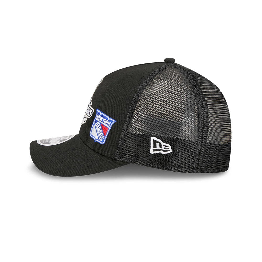 Pictured is this NHL Stanley Cup Champions LA Kings 9FORTY M-Crown A-Frame Trucker Adjustable cap in black. 4