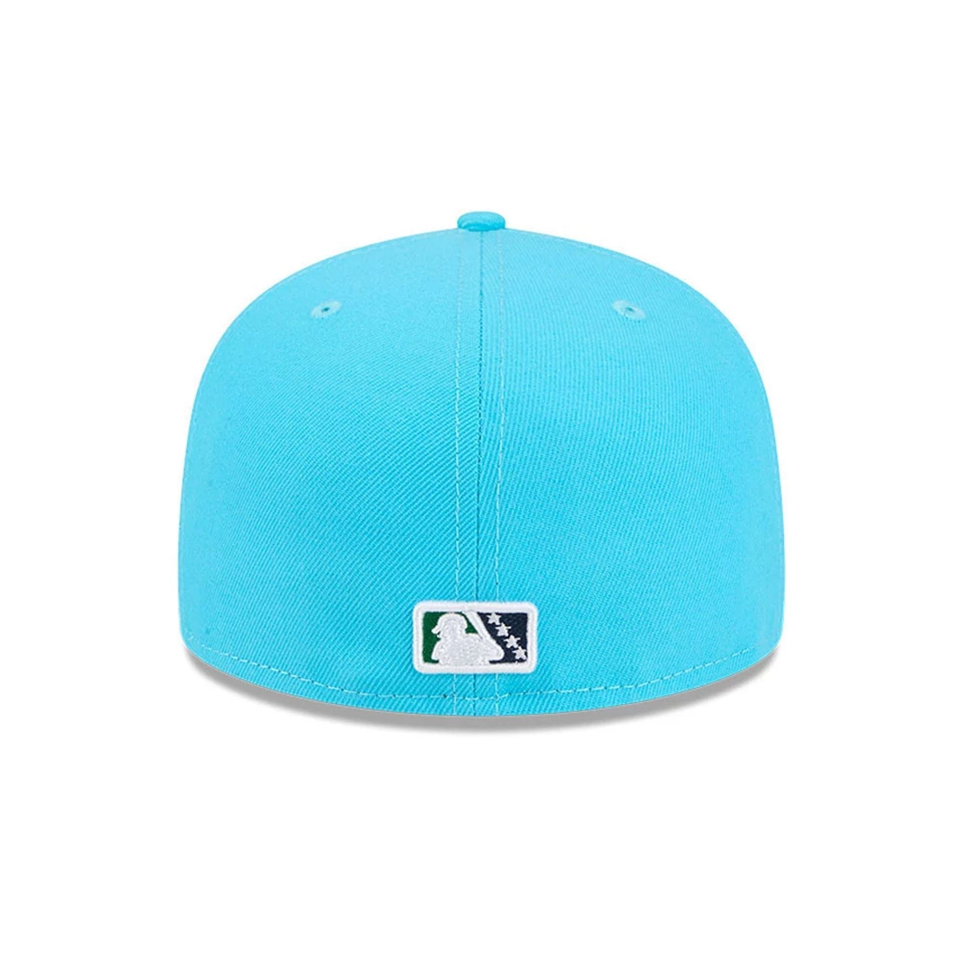 Pictured is this MiLB La Copa 2026 Hartford Yard Goats 59FIFTY Fitted cap in bright blue. 7