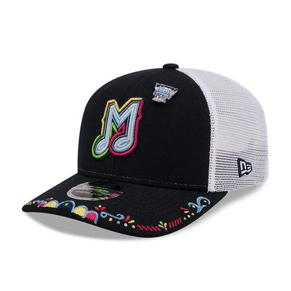 Pictured is this MiLB La Copa 2026 Memphis Redbirds 9SEVENTY Stretch Snap cap in navy. 1