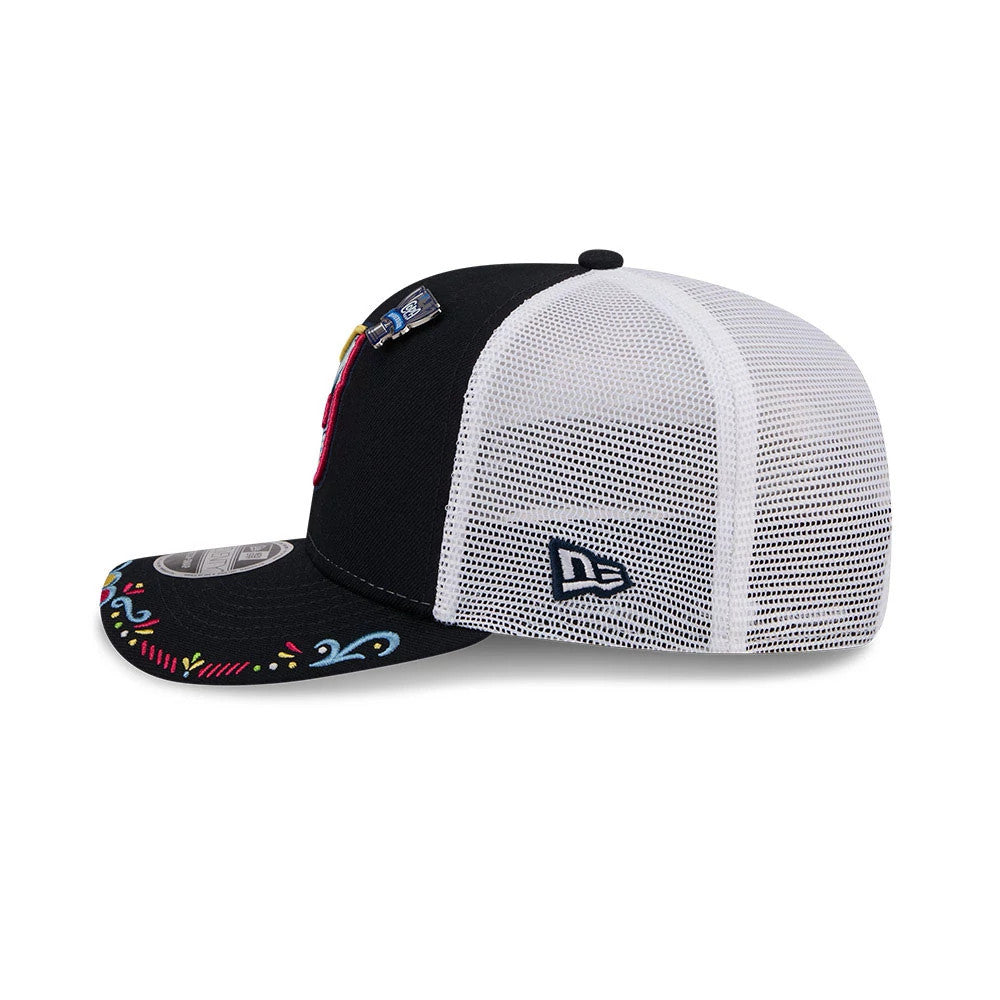 Pictured is this MiLB La Copa 2026 Memphis Redbirds 9SEVENTY Stretch Snap cap in navy. 5