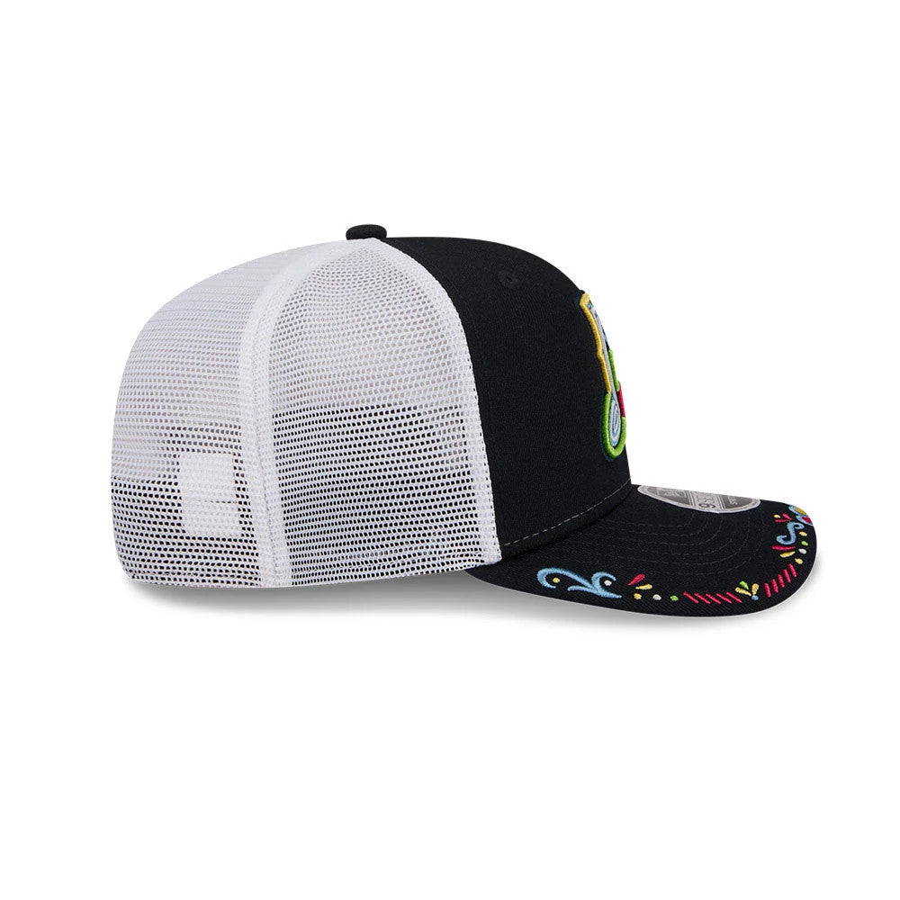 Pictured is this MiLB La Copa 2026 Memphis Redbirds 9SEVENTY Stretch Snap cap in navy. 6