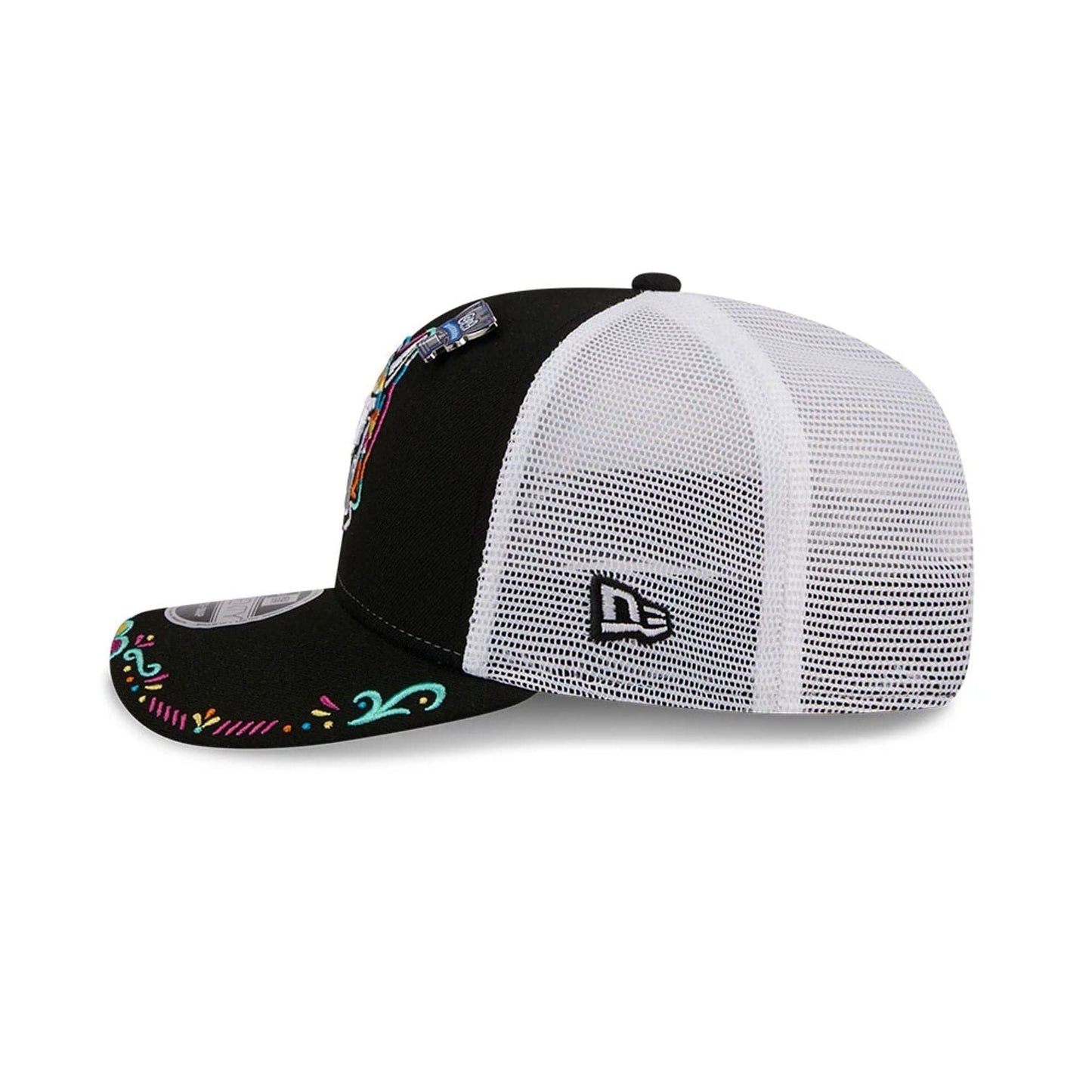 Pictured is this MiLB La Copa 2026 Hickory Crawdads 9SEVENTY Stretch Snap cap in black. 5