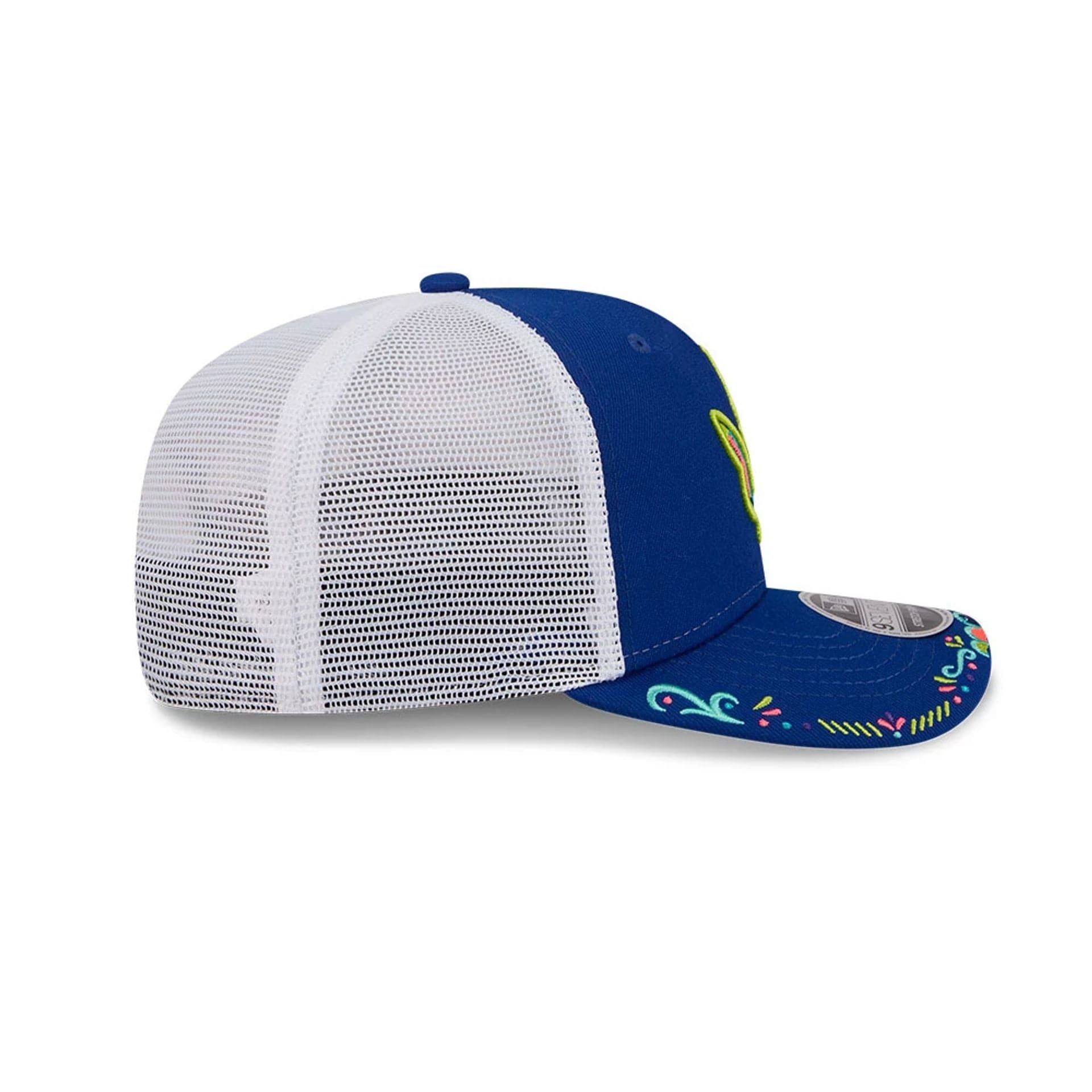 Pictured is this MiLB La Copa 2026 Hillsboro Hops 9SEVENTY Stretch Snap cap in blue. 6