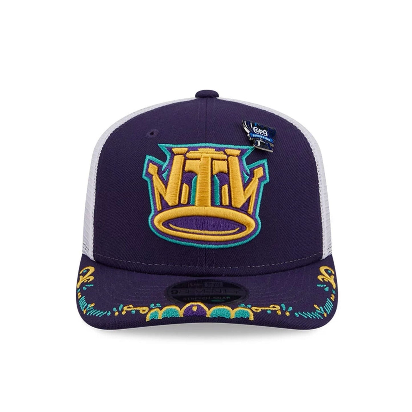 Pictured is this MiLB La Copa 2026 Brooklyn Cyclones 9SEVENTY Stretch Snap cap in purple. 3