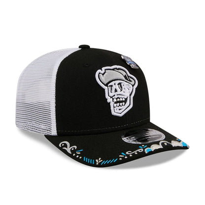 Pictured is this MiLB La Copa 2026 Las Vegas Aviators 9SEVENTY Stretch Snap cap in blue. 4