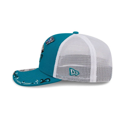 Pictured is this MiLB La Copa 2026 Albuquerque Isotopes 9SEVENTY Stretch Snap cap in Turquoise. 5