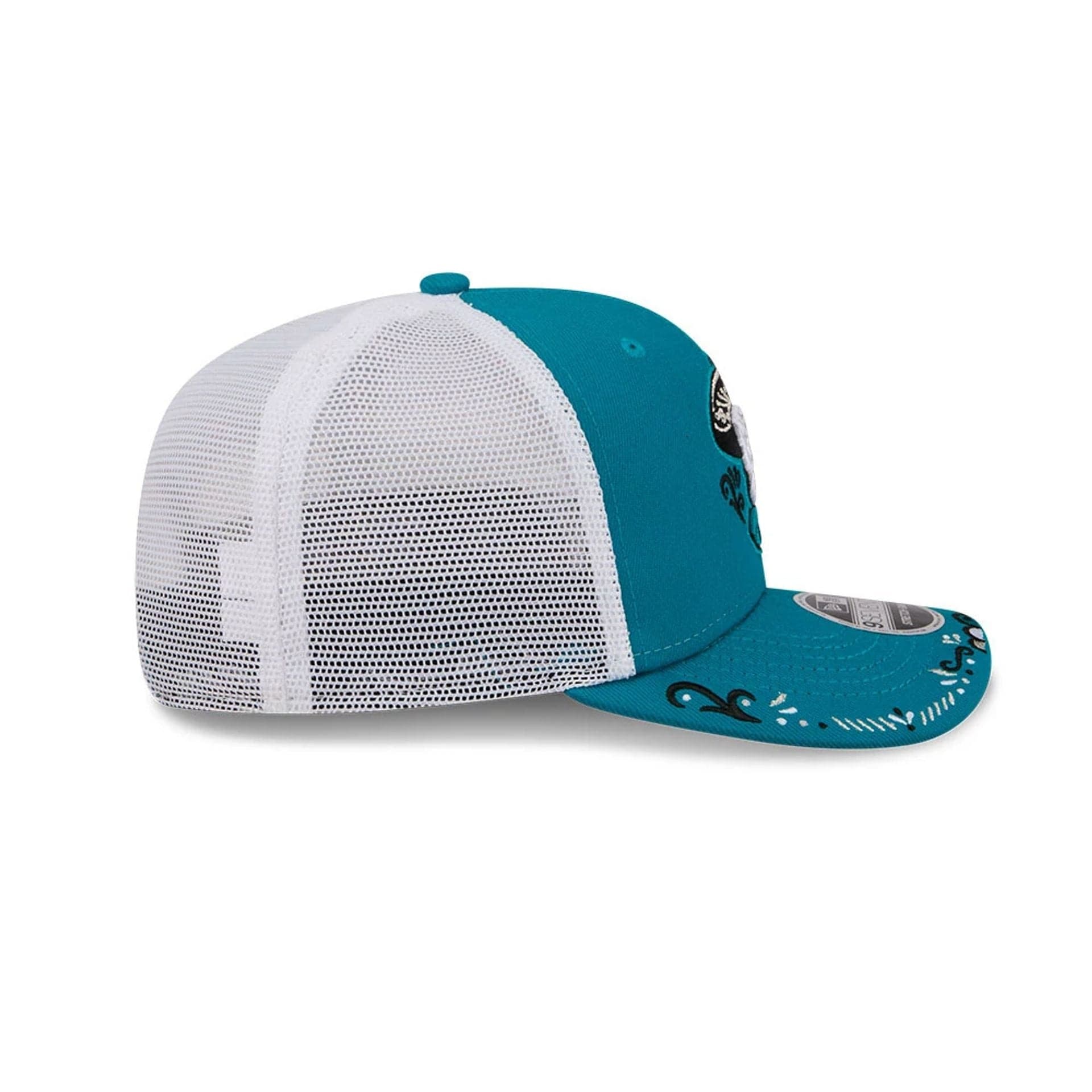 Pictured is this MiLB La Copa 2026 Albuquerque Isotopes 9SEVENTY Stretch Snap cap in Turquoise. 6