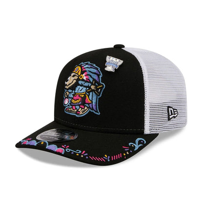 Pictured is this MiLB La Copa 2026 El Paso Chihuahuas 9SEVENTY Stretch Snap cap in Black. 1
