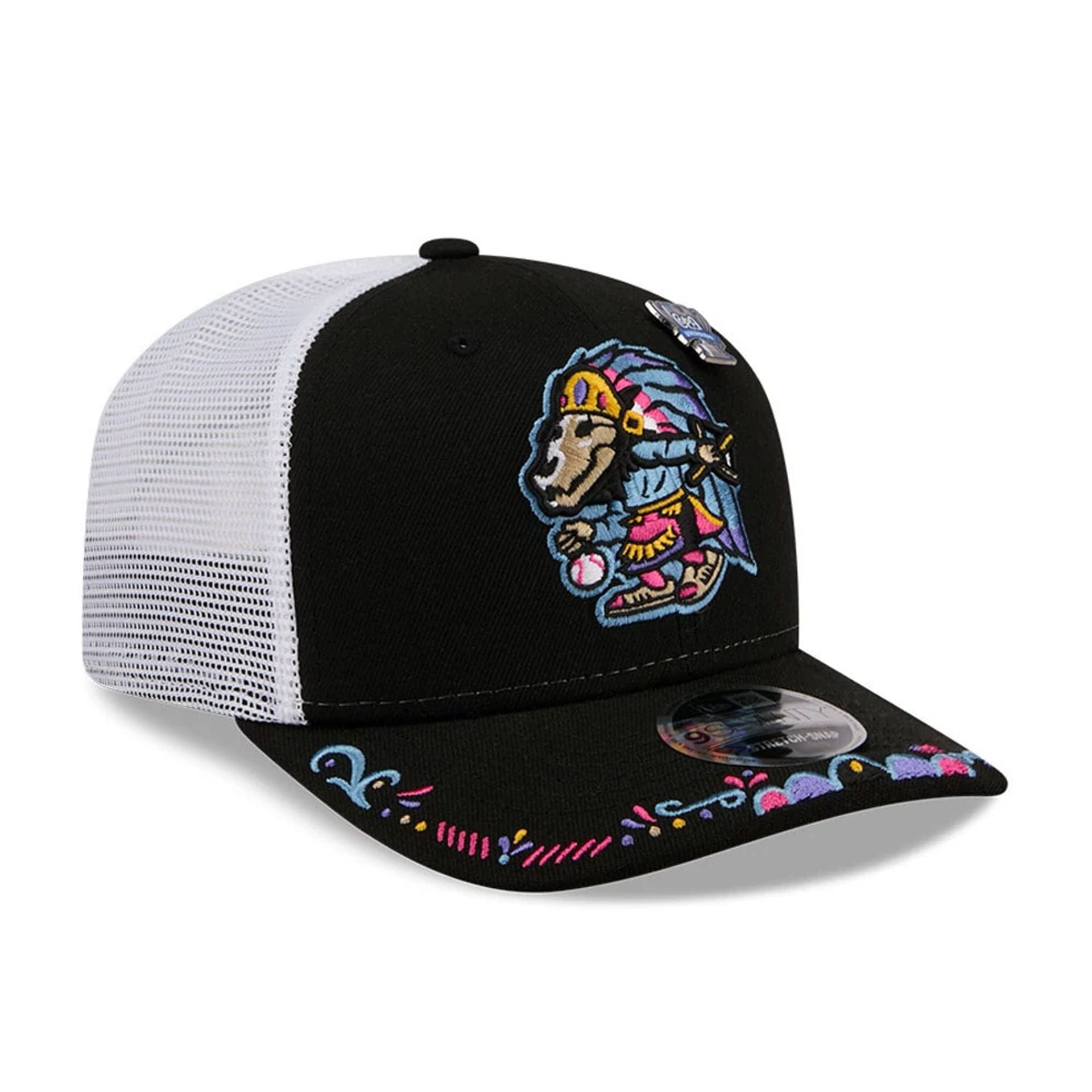 Pictured is this MiLB La Copa 2026 El Paso Chihuahuas 9SEVENTY Stretch Snap cap in Black. 4