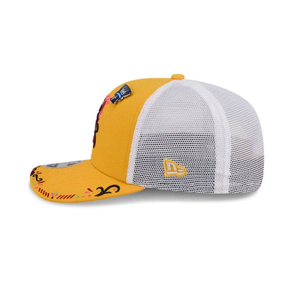 Pictured is this MiLB La Copa 2026 Akron Rubber Ducks 9SEVENTY Stretch Snap cap in dark yellow. 5