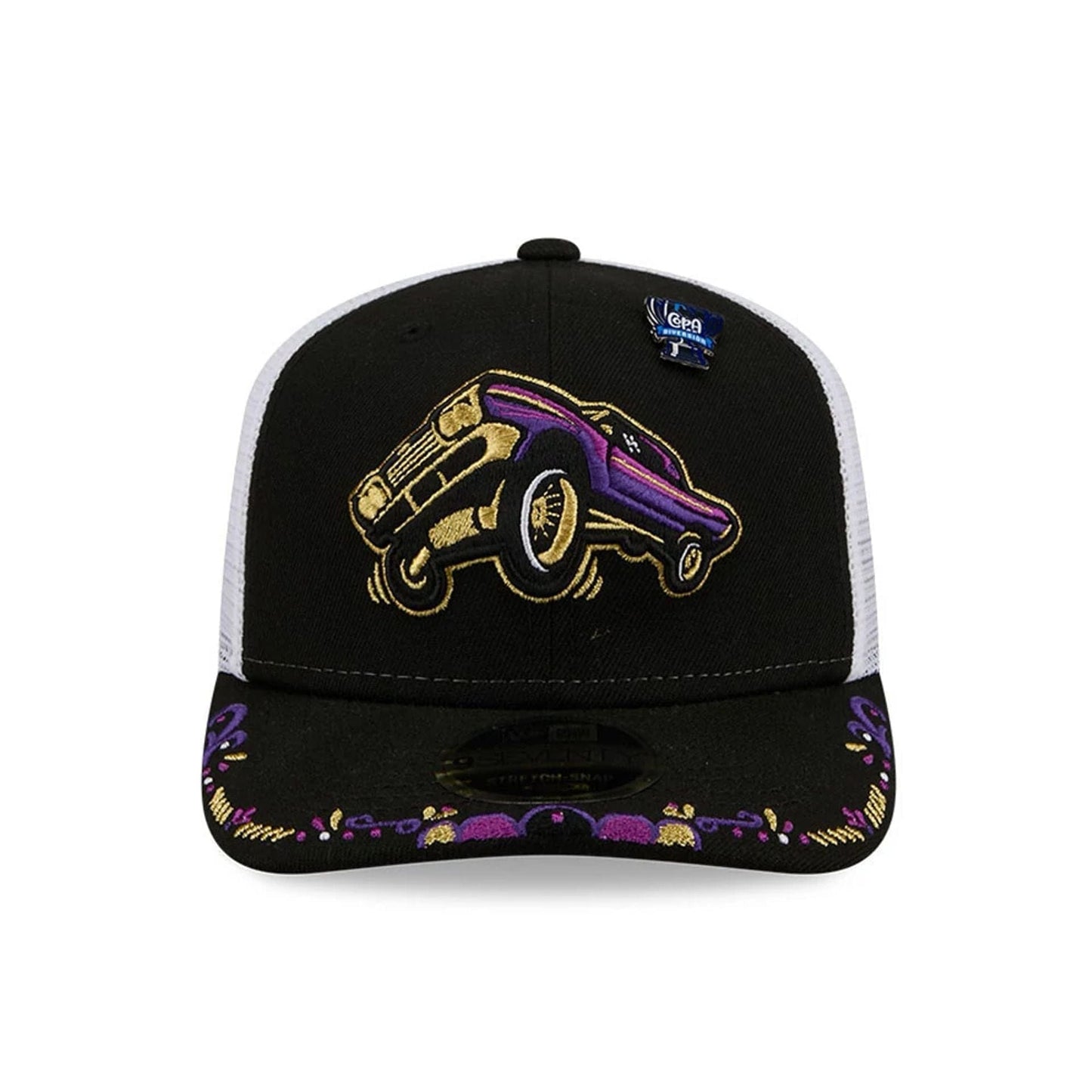 Pictured is this MiLB La Copa 2026 Fresno Grizzlies 9SEVENTY Stretch Snap cap in Black. 3