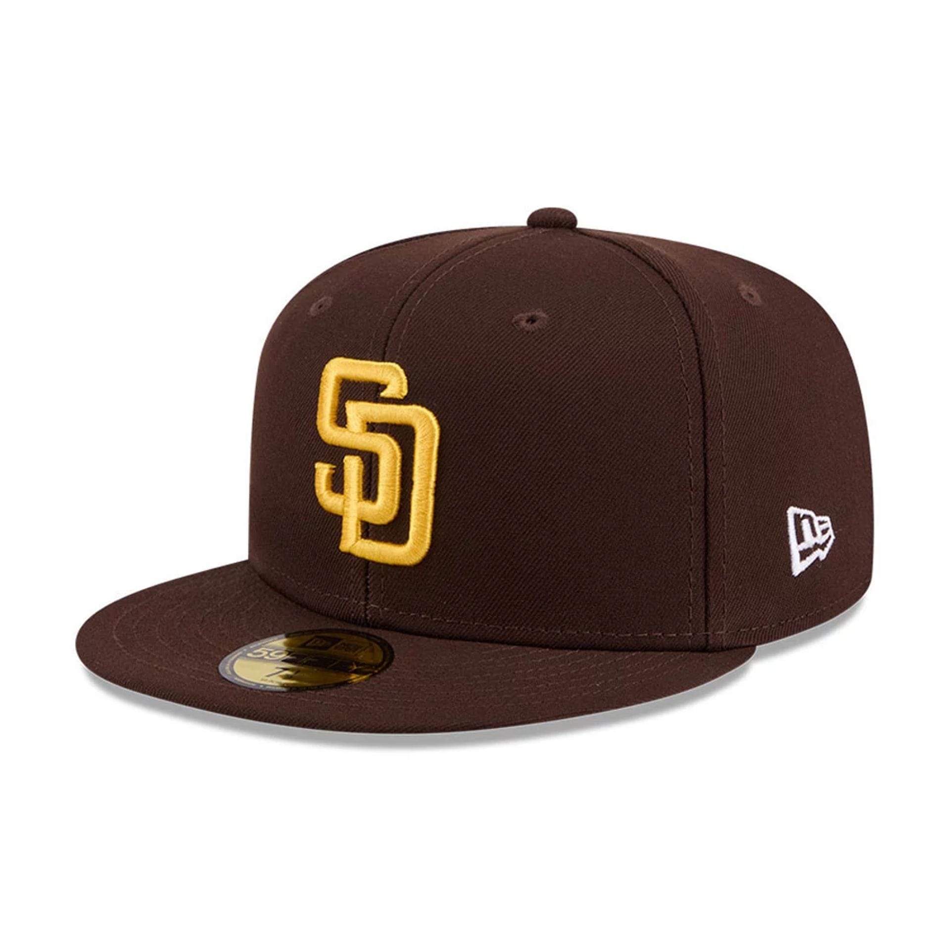 Pictured is this MLB Jackie Robinson San Diego Padres 59FIFTY Fitted cap in dark brown. 4
