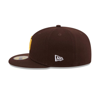 Pictured is this MLB Jackie Robinson San Diego Padres 59FIFTY Fitted cap in dark brown. 6