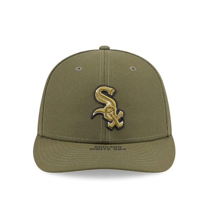 Pictured is this MLB Armed Forces Day 2026 Chicago White Sox Low Profile 59FIFTY Fitted cap in green. 3