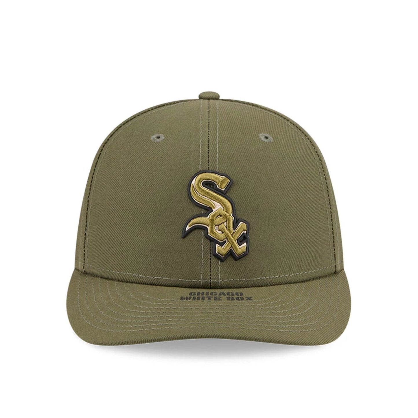 Pictured is this MLB Armed Forces Day 2026 Chicago White Sox Low Profile 59FIFTY Fitted cap in green. 3