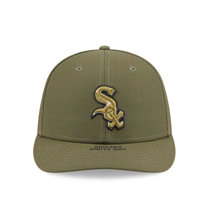 Pictured is this MLB Armed Forces Day 2026 Chicago White Sox Low Profile 59FIFTY Fitted cap in green. 3
