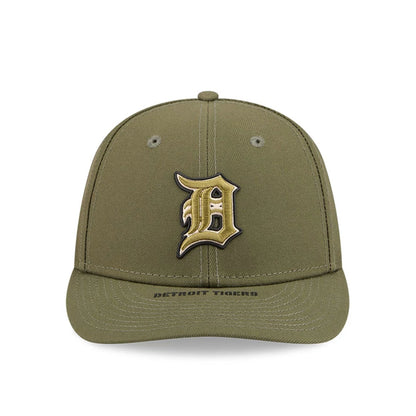 Pictured is this MLB Armed Forces Day 2026 Detroit Tigers Low Profile 59FIFTY Fitted cap in green. 3