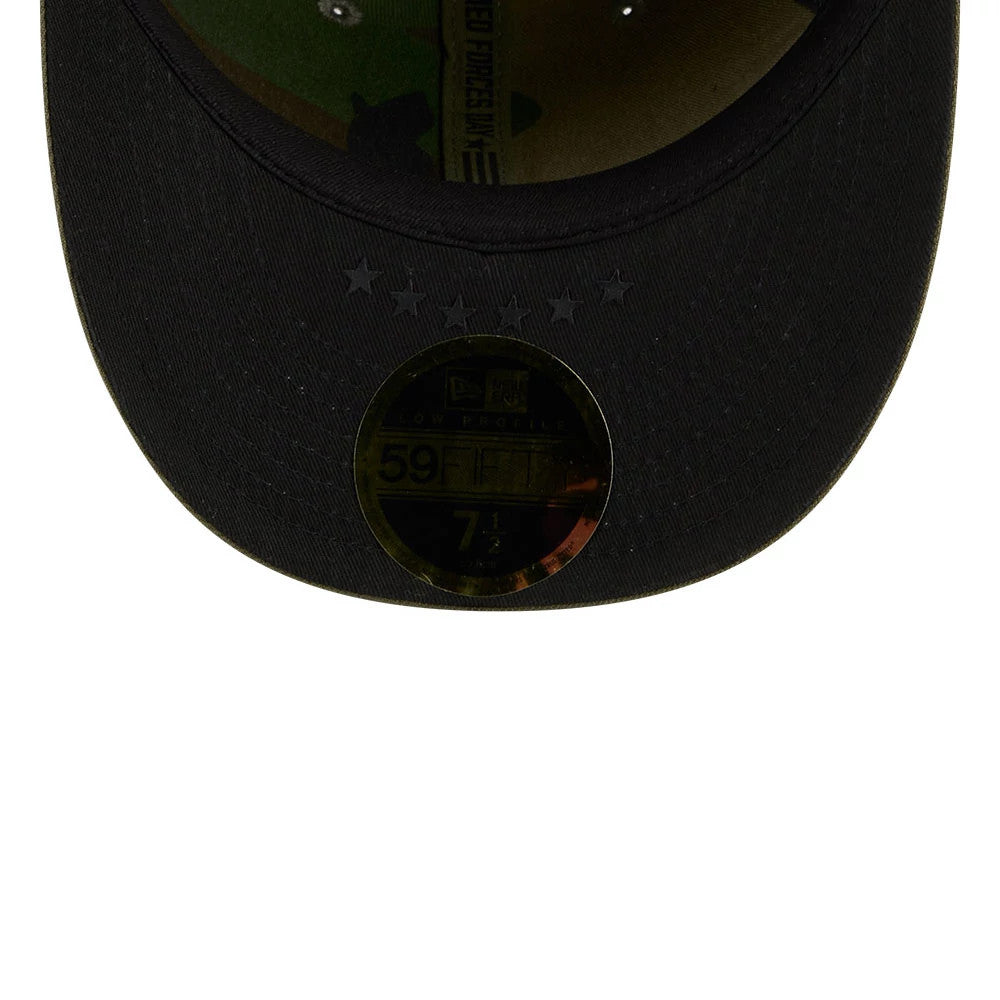 Pictured is this MLB Armed Forces Day 2026 LA Dodgers Low Profile 59FIFTY Fitted cap in green. 2