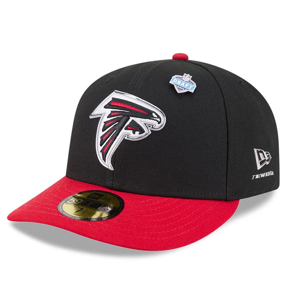 Pictured is this NFL Draft 2026 Atlanta Falcons 59FIFTY Fitted cap in black. 1