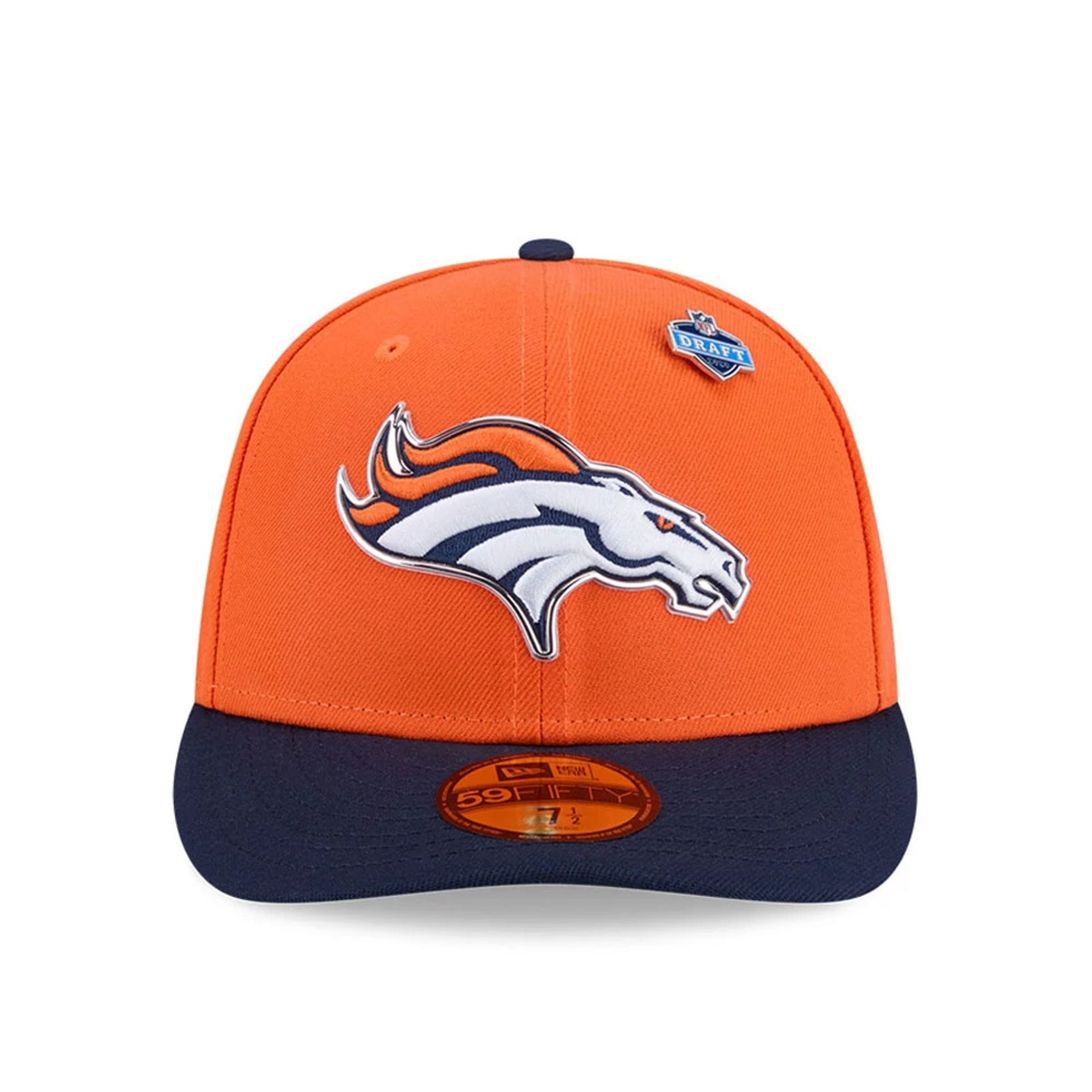 Pictured is this NFL Draft 2026 Denver Broncos 59FIFTY Fitted cap in orange. 3