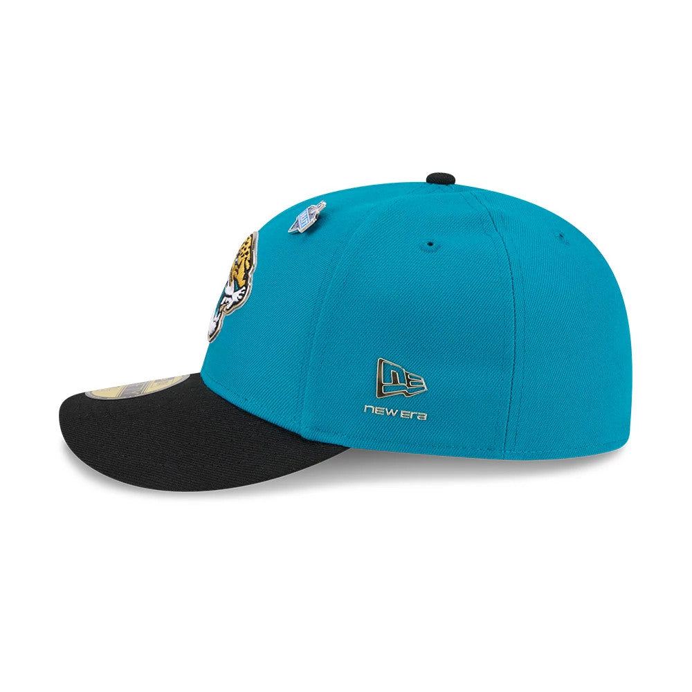 Pictured is this NFL Draft 2026 Jacksonville Jaguars 59FIFTY Fitted cap in turquoise. 6
