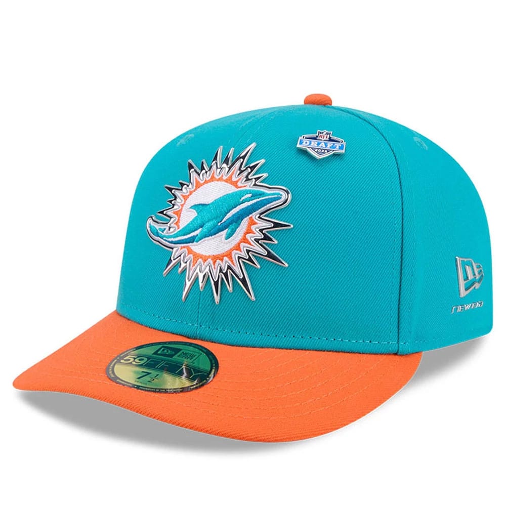 Pictured is this NFL Draft 2026 Miami Dolphins 59FIFTY Fitted cap in turquoise. 1