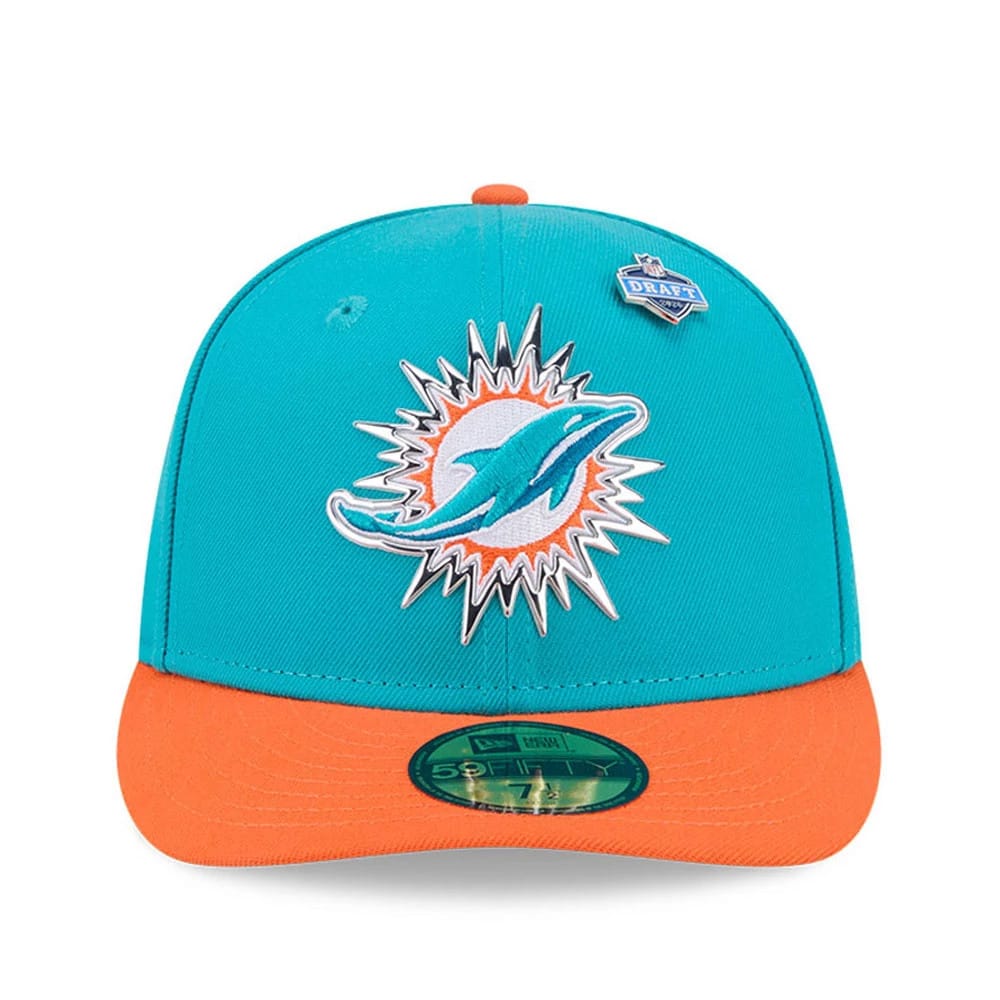 Pictured is this NFL Draft 2026 Miami Dolphins 59FIFTY Fitted cap in turquoise. 3