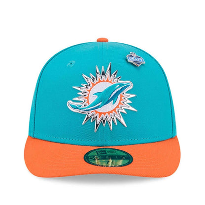 Pictured is this NFL Draft 2026 Miami Dolphins 59FIFTY Fitted cap in turquoise. 3