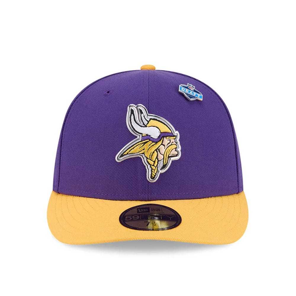 Pictured is this NFL Draft 2026 Minnesota Vikings 59FIFTY Fitted cap in purple. 3