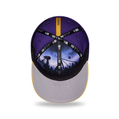 Pictured is this NFL Draft 2026 Minnesota Vikings 59FIFTY Fitted cap in purple. 2