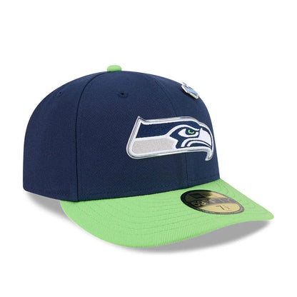 Pictured is this NFL Draft 2026 Seattle Seahawks 59FIFTY Fitted cap in dark blue. 4