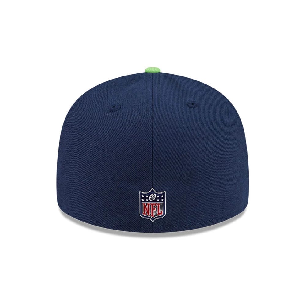 Pictured is this NFL Draft 2026 Seattle Seahawks 59FIFTY Fitted cap in dark blue. 5