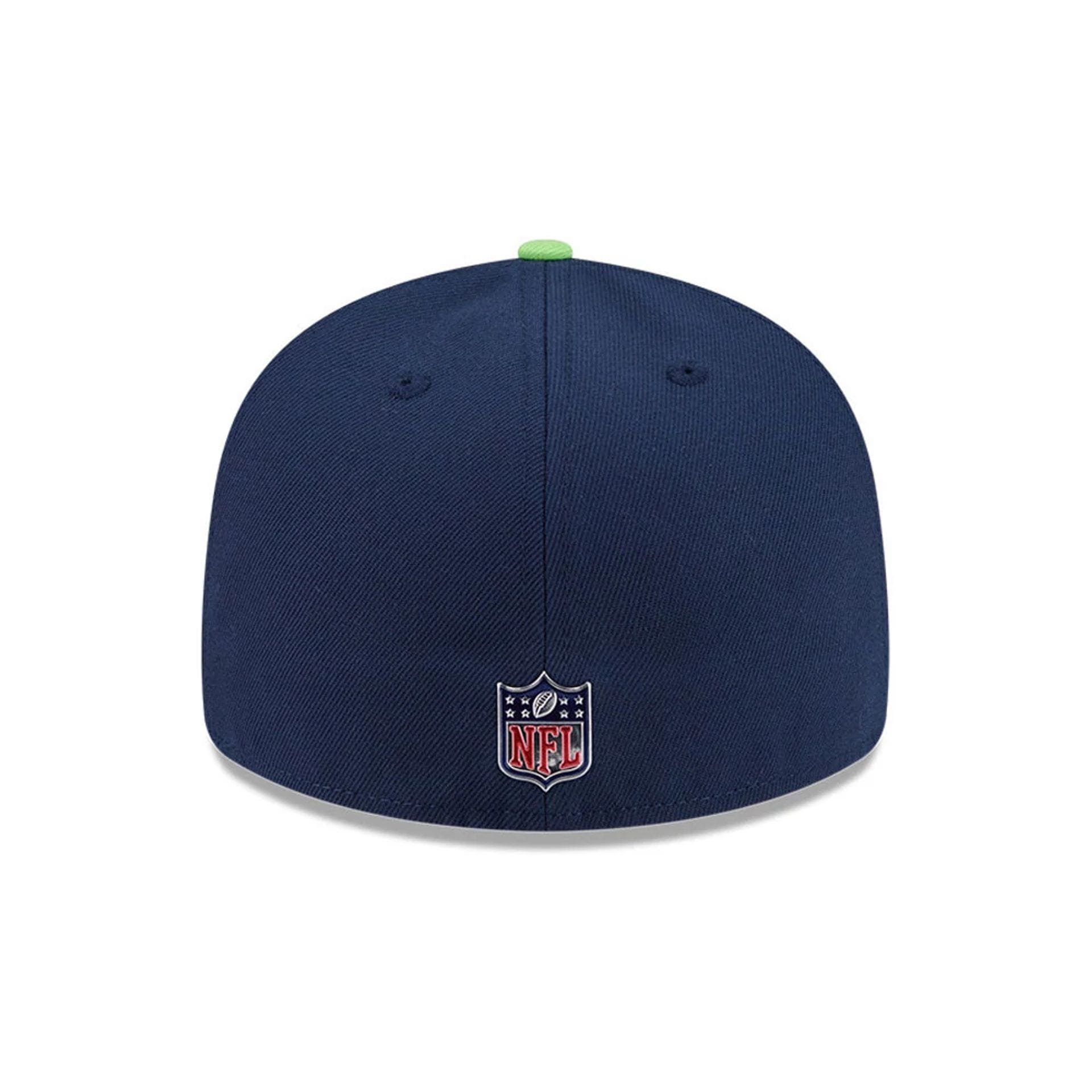Pictured is this NFL Draft 2026 Seattle Seahawks 59FIFTY Fitted cap in dark blue. 5