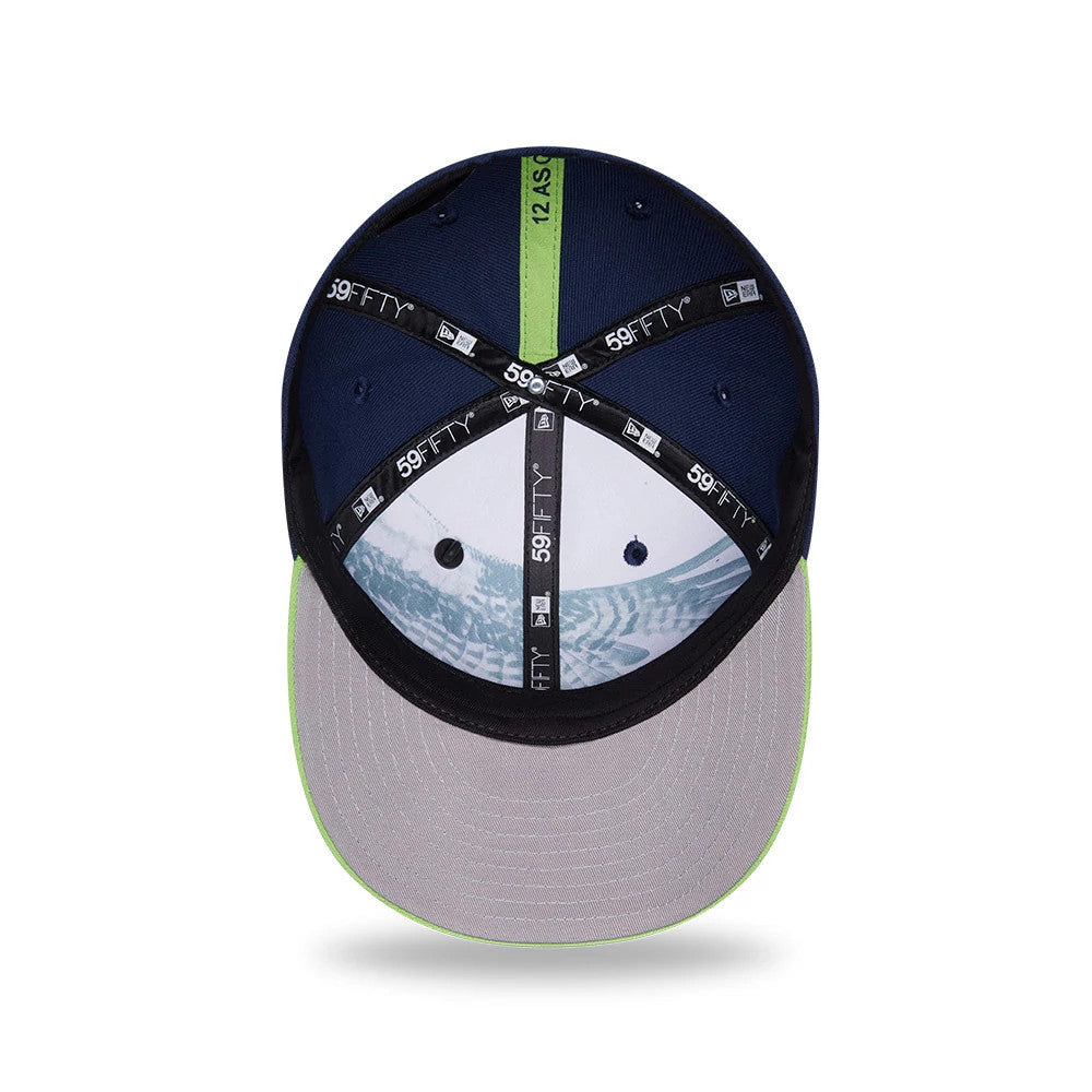 Pictured is this NFL Draft 2026 Seattle Seahawks 59FIFTY Fitted cap in dark blue. 2