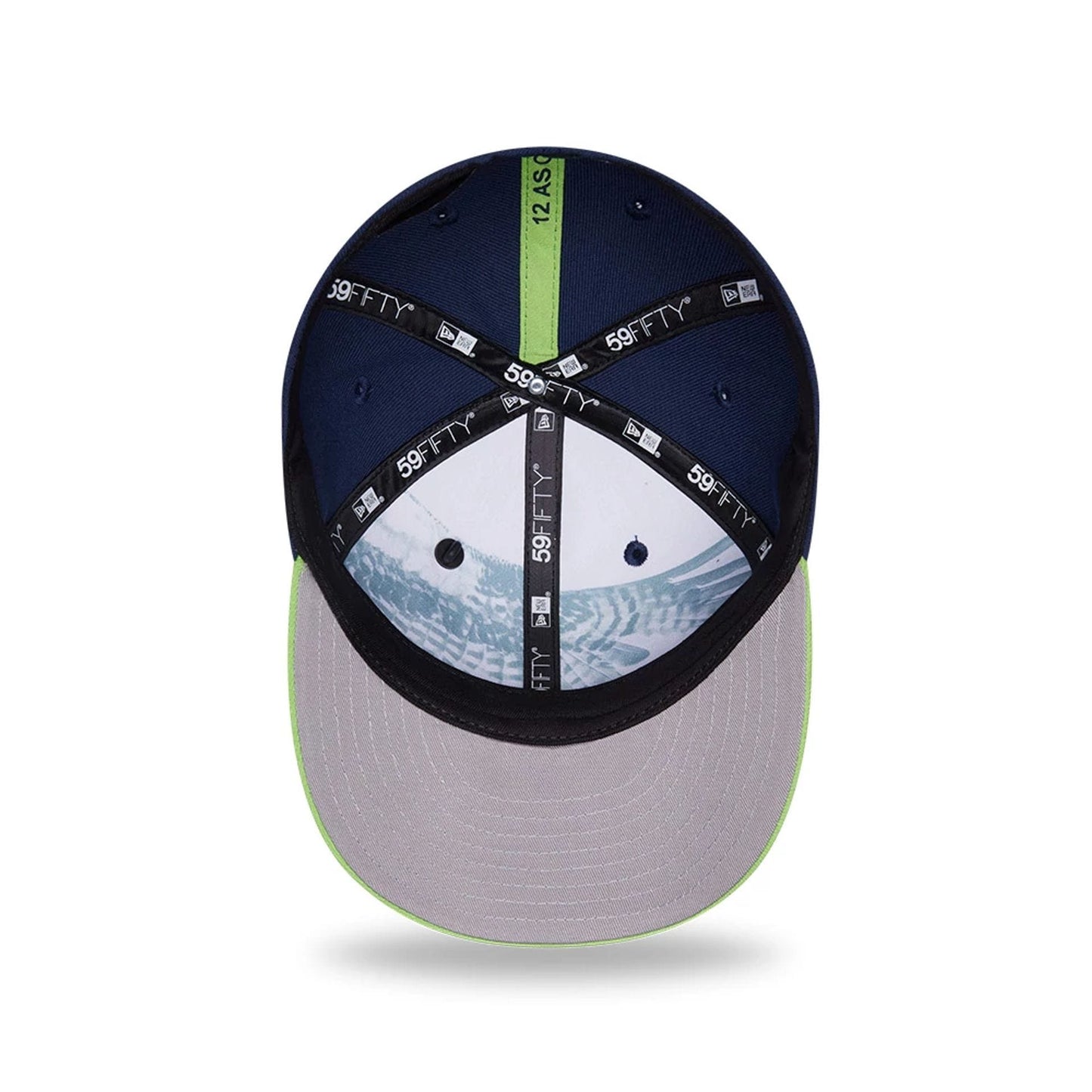 Pictured is this NFL Draft 2026 Seattle Seahawks 59FIFTY Fitted cap in dark blue. 2