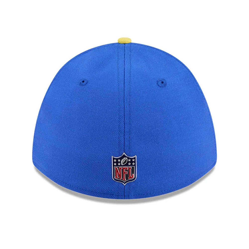 Pictured is this NFL Draft 2026 LA Rams 39THIRTY M-Crown Stretch Fit cap in bright blue. 4