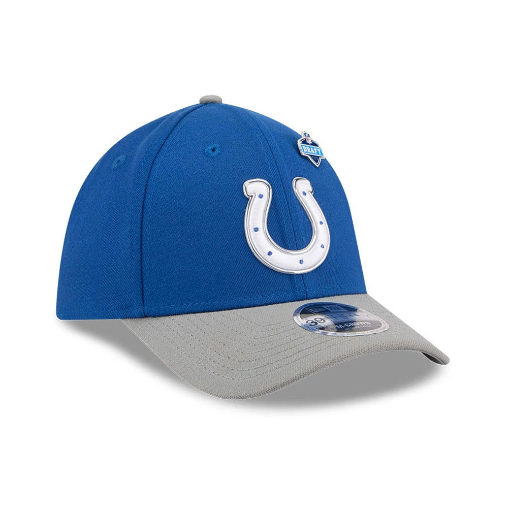 Pictured is this NFL Draft 2026 Indianapolis Colts 39THIRTY M-Crown Stretch Fit cap in blue. 4