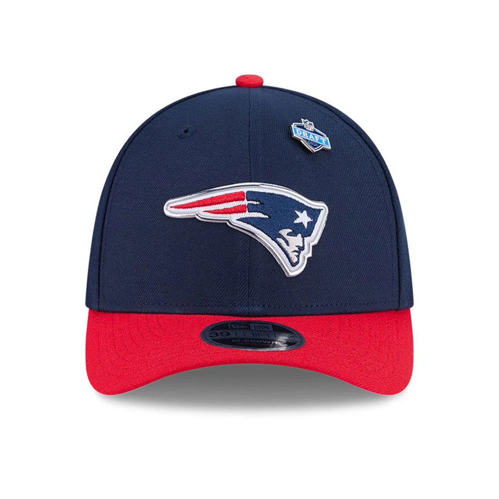 Pictured is this NFL Draft 2026 New England Patriots 39THIRTY M-Crown Stretch Fit cap in dark blue. 3