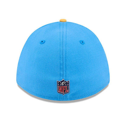Pictured is this NFL Draft 2026 LA Chargers 39THIRTY M-Crown Stretch Fit cap in blue. 4