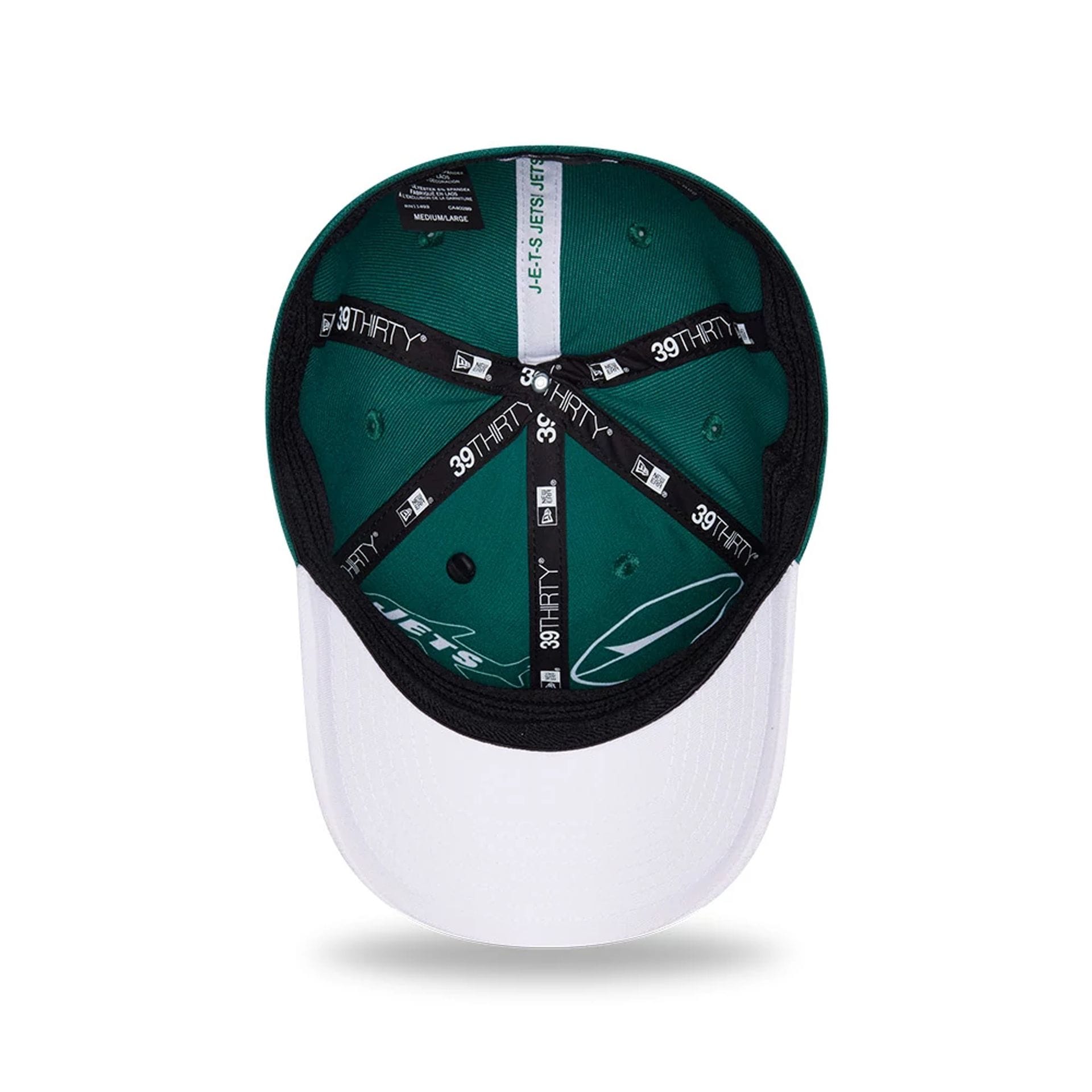 Pictured is this NFL Draft 2026 New York Jets 39THIRTY M-Crown Stretch Fit cap in green. 2
