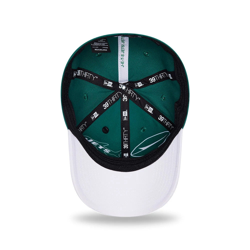 Pictured is this NFL Draft 2026 New York Jets 39THIRTY M-Crown Stretch Fit cap in green. 2