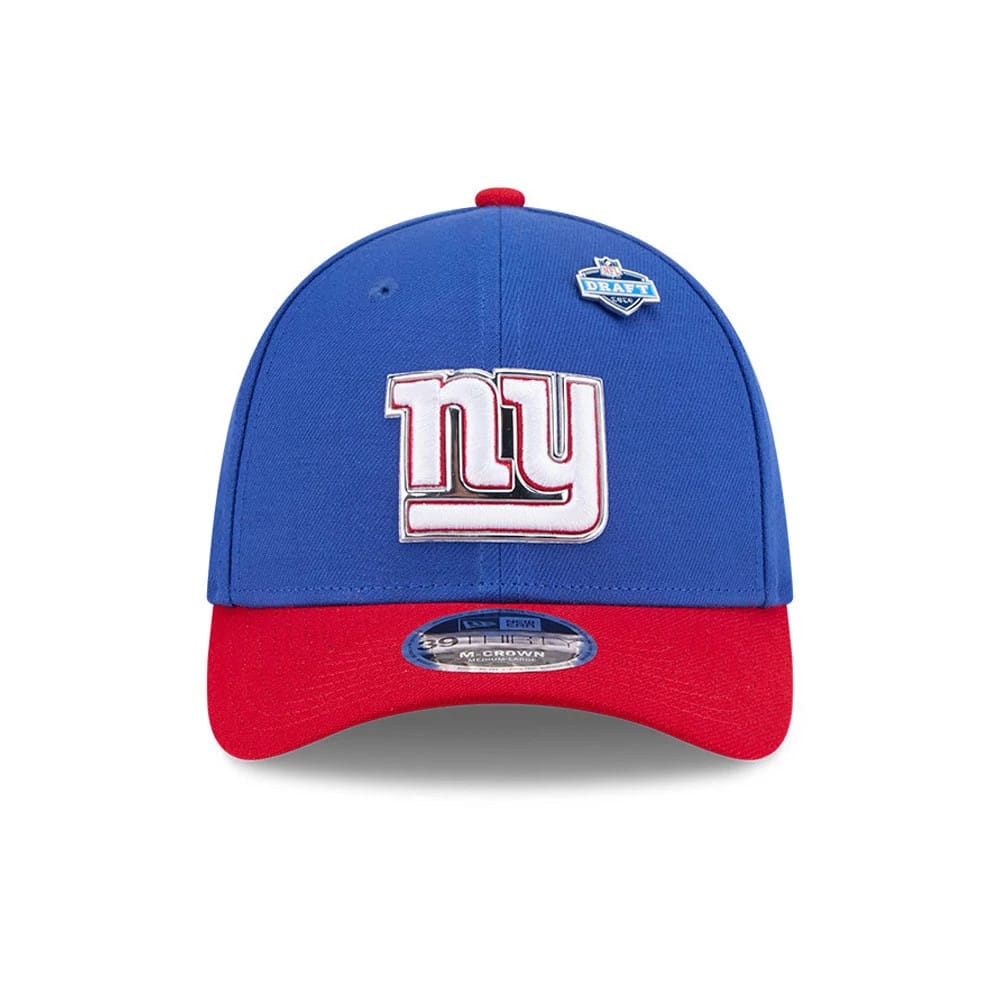 Pictured is this NFL Draft 2026 New York Giants 39THIRTY M-Crown Stretch Fit cap in blue. 3