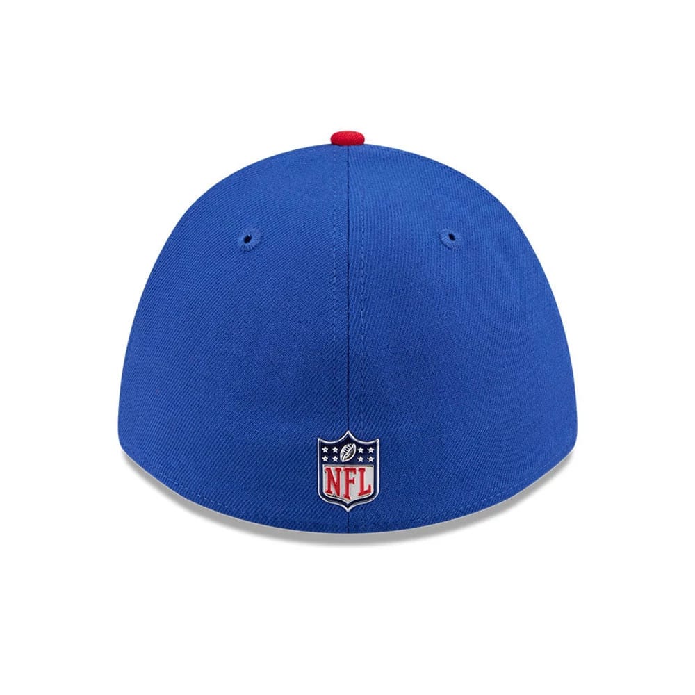 Pictured is this NFL Draft 2026 New York Giants 39THIRTY M-Crown Stretch Fit cap in blue. 5