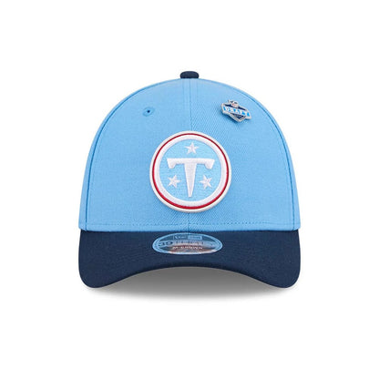 Pictured is this NFL Draft 2026 Tennessee Titans 39THIRTY M-Crown Stretch Fit cap in dark blue. 3
